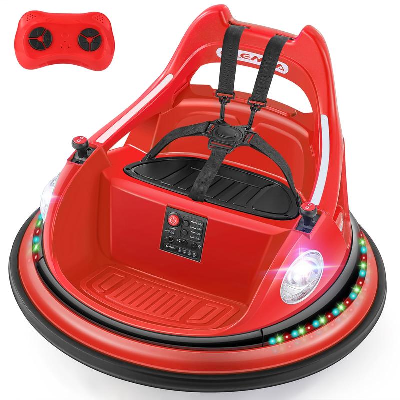 12V Kids Bumper Car – 360° Spin, Remote, Lights