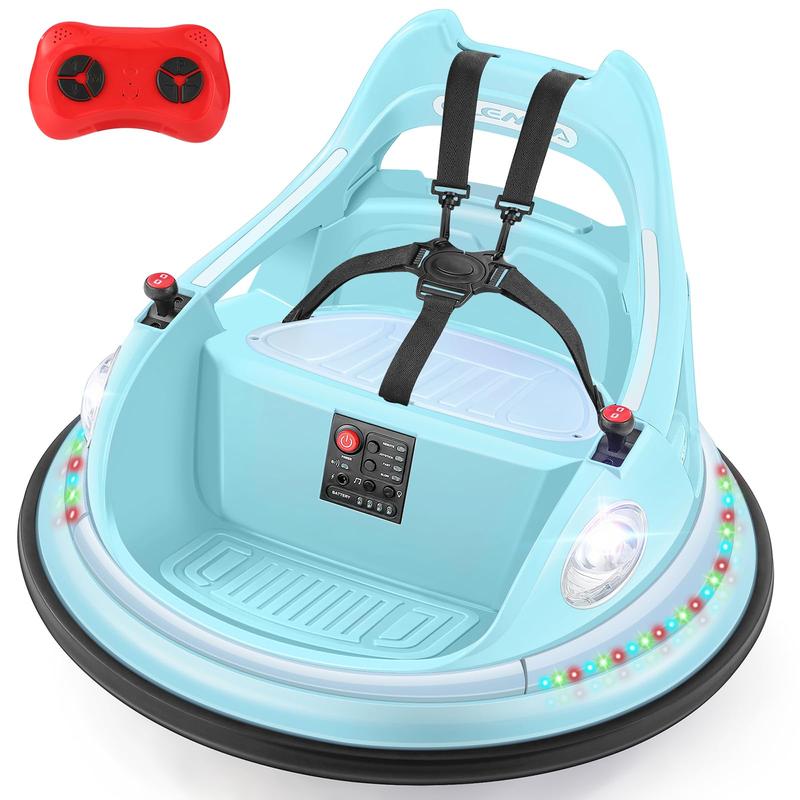 12V Kids Bumper Car – 360° Spin, Remote, Lights