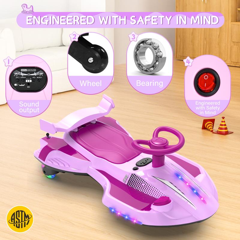 DriftRide 2-in-1 Electric Wiggle Car