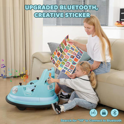 12V Kids Bumper Car – 360° Spin, Remote, Lights