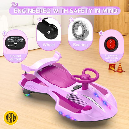 DriftRide 2-in-1 Electric Wiggle Car